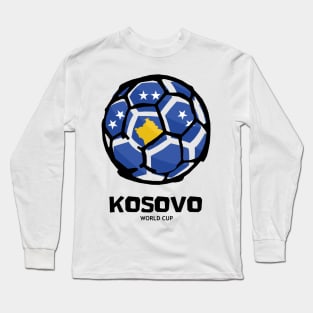 Kosovo Football Country Flag Long Sleeve T-Shirt